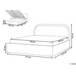 QUILLIEN - Bed met opbergruimte - Beige - 160 x 200 cm - Polyester