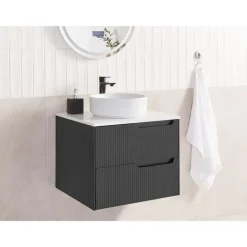 QUINTELA - Badkamermeubel - Zwart - 60 x 52 cm - MDF