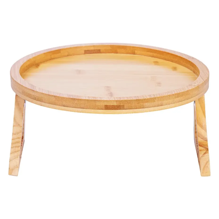 QUVIO Armleuning dienblad met inklapbare armen - Bamboe