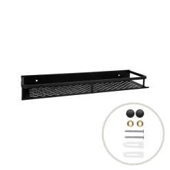 QUVIO Badkamer plankje Aluminium - Zwart - 40 cm