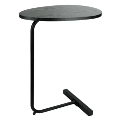 QUVIO Bijzettafel ovaal - 30 x 45 x 60 cm - Zwart
