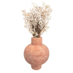 QUVIO Bloemenvaas - Keramiek - Bol - 25 cm - Oranje