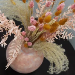 QUVIO Bloemenvaas - Keramiek - Bol - 25 cm - Oranje