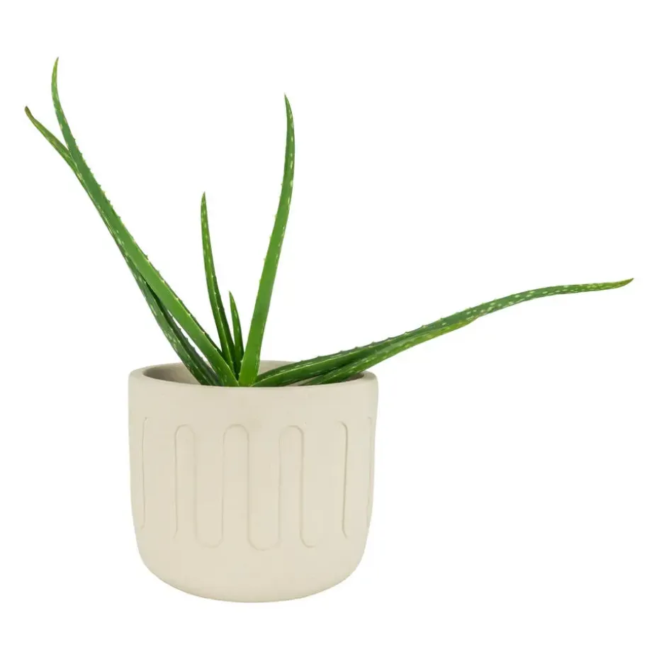 QUVIO Bloempot - Drips - Beton - Beige