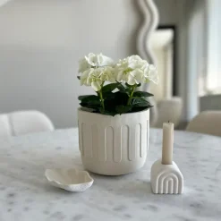 QUVIO Bloempot - Drips - Beton - Beige