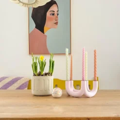 QUVIO Bloempot - Drips - Beton - Beige