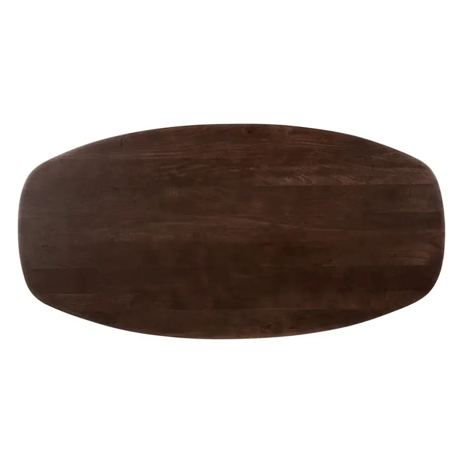 QUVIO Eettafel Sofia - Deens ovaal - 180x90 cm - FSC - Walnoot bruin