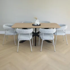 QUVIO Eettafel Sofia - Rechthoekig - FSC®- 180x90 cm - Naturel