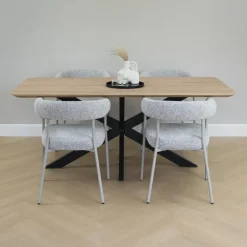 QUVIO Eettafel Sofia - Rechthoekig - FSC®- 180x90 cm - Naturel