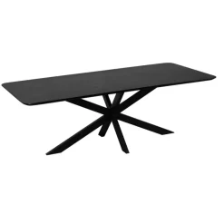 QUVIO Eettafel Sofia - Rechthoekig - FSC® - 220x110 cm - Zwart