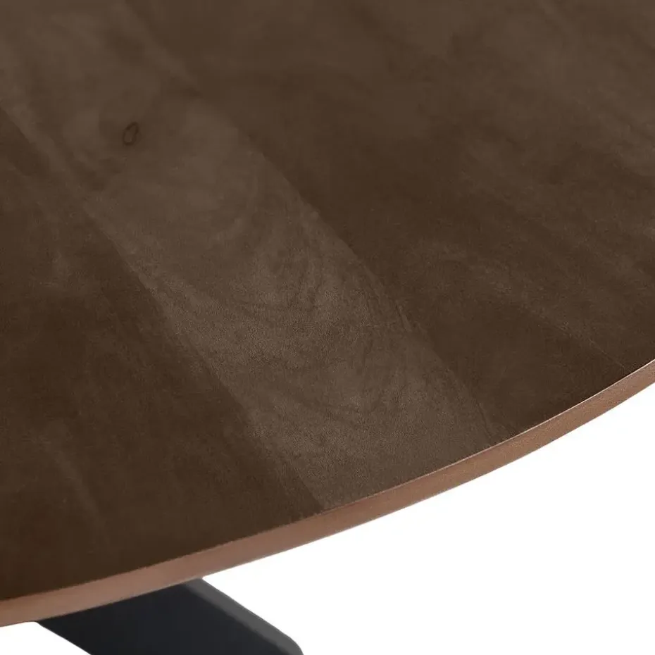 QUVIO Eettafel Sofia – Rond – Ø120 – Kruispoot – Bruin