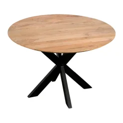 QUVIO Eettafel Sofia – Rond – Ø120 – Kruispoot – Naturel