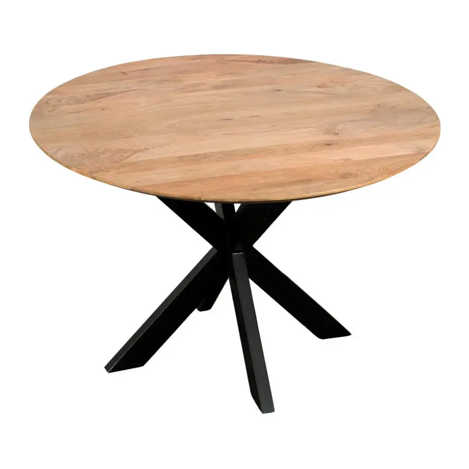QUVIO Eettafel Sofia – Rond – Ø120 – Kruispoot – Naturel