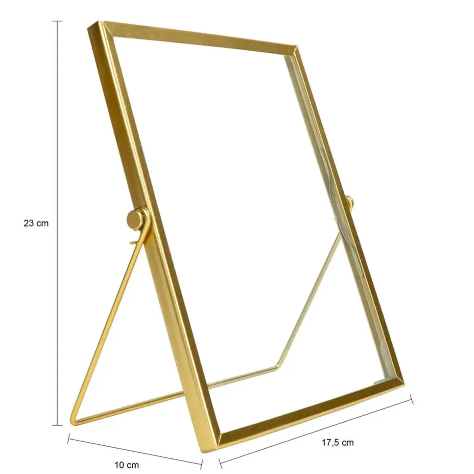 QUVIO Fotolijst staand - 17,5 x 23 cm - staal - Goud
