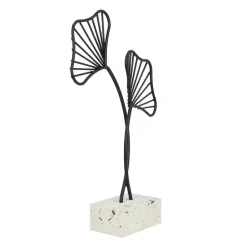 QUVIO Ginkgo blad op standaard - Woondecoratie - Zwart