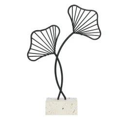 QUVIO Ginkgo blad op standaard - Woondecoratie - Zwart