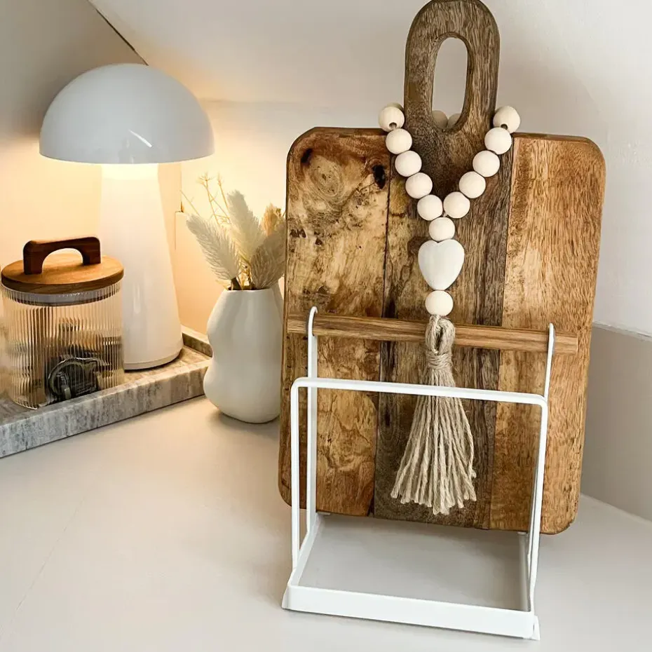 QUVIO Houder voor snijplanken - Metaal - Wit