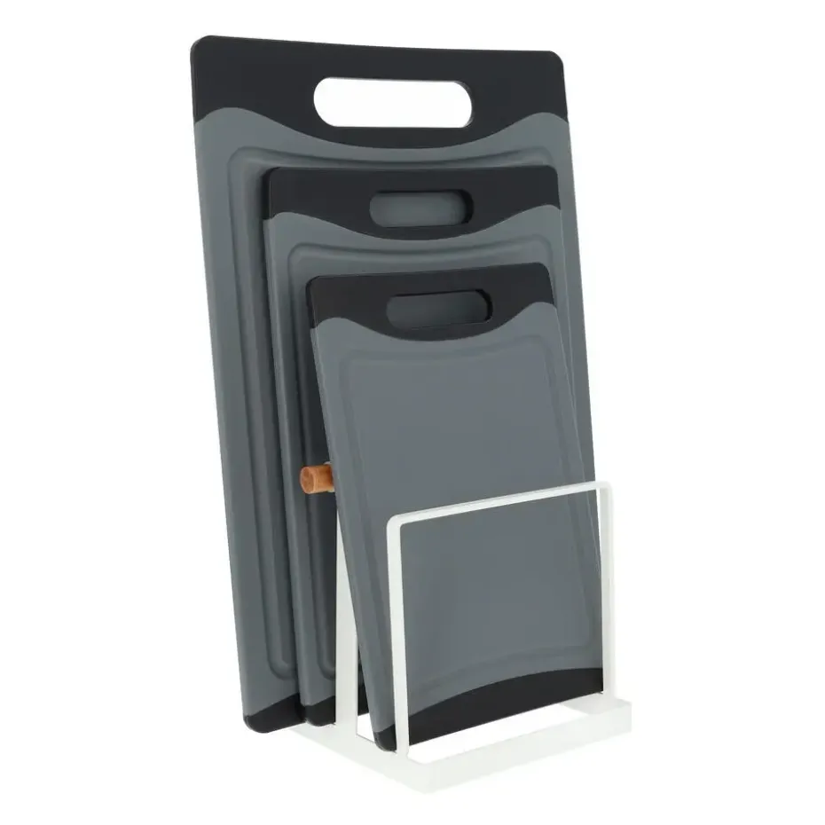 QUVIO Houder voor snijplanken - Metaal - Wit