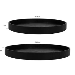 QUVIO Houten dienblad rond - set van 2 (24 cm en 27 cm)