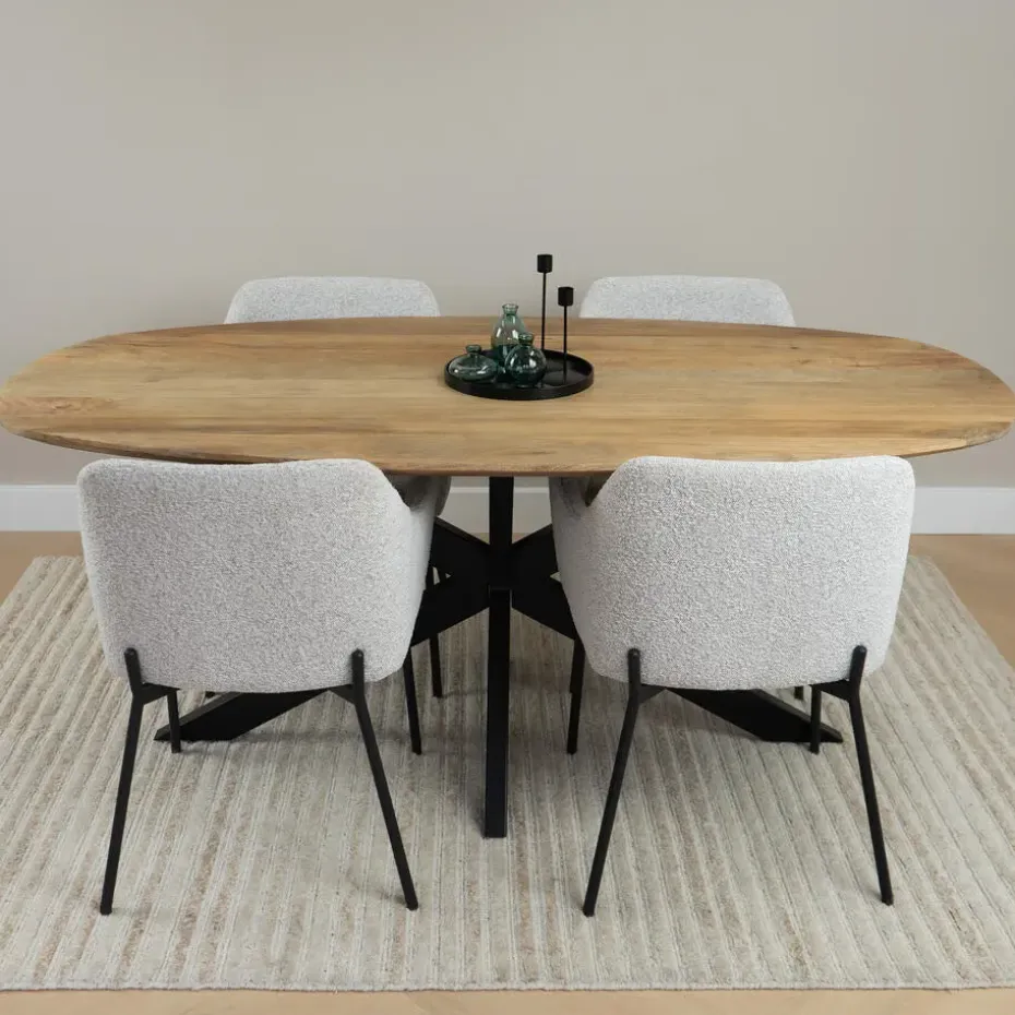 QUVIO Houten dienblad rond - Zwart - Maat S (24 cm)