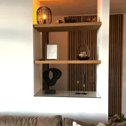 QUVIO Kaarsenstandaard - set van 2 (klein en groot) - Metaal - Zwart en Goud