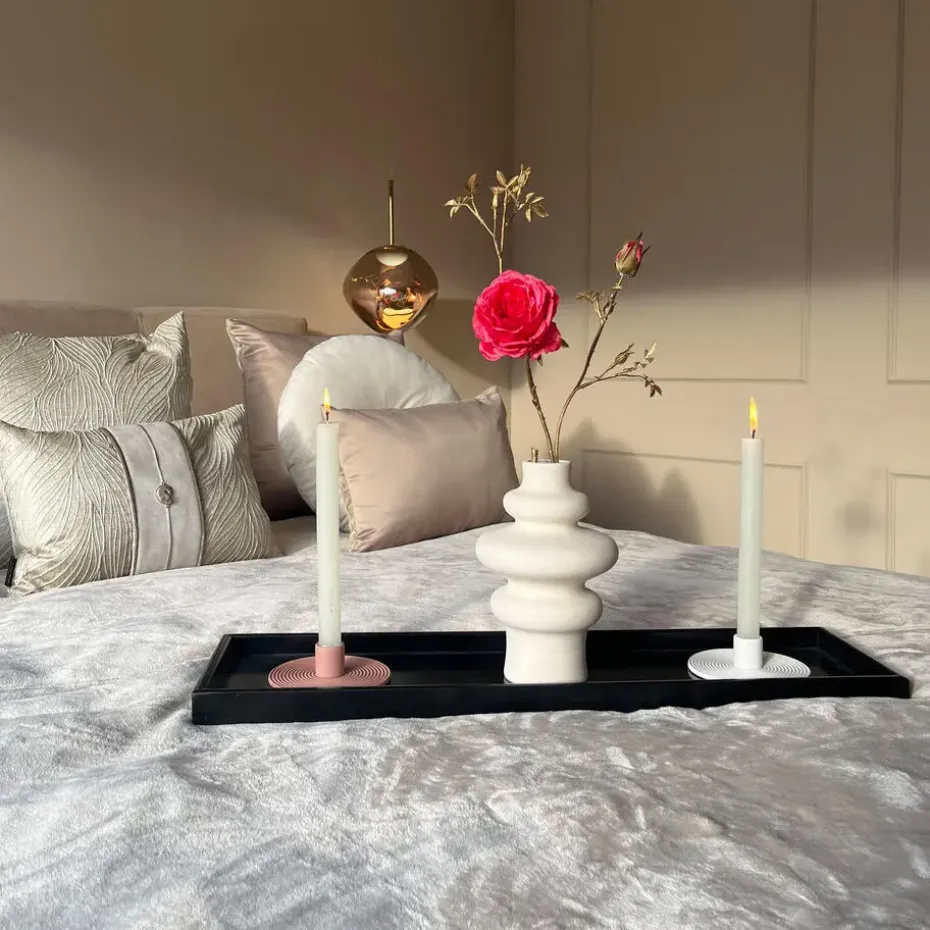 QUVIO Kaarsenstandaard rond - Keramiek - Terra Cotta