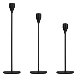 QUVIO Kaarsenstandaard set - 3 delig - Metaal - Zwart