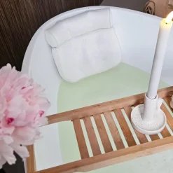 QUVIO Kandelaar - Keramiek - Gebroken wit met spikkels