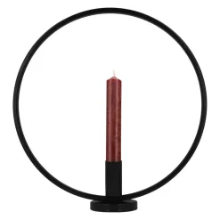 QUVIO Kandelaar - Rond - 29 cm - Metaal - Zwart