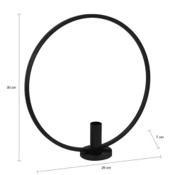 QUVIO Kandelaar - Rond - 29 cm - Metaal - Zwart