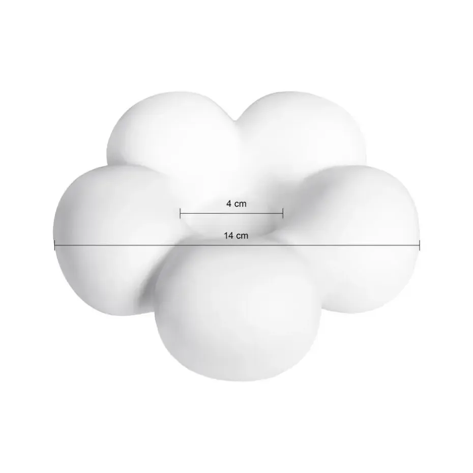 QUVIO Kandelaar bloemvorm - Groot - Keramiek - ø14 cm - Wit