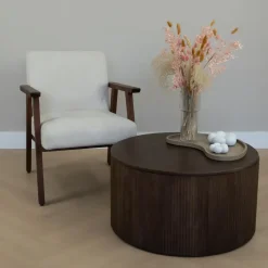 QUVIO Kandelaar bloemvorm - Groot - Keramiek - ø14 cm - Wit