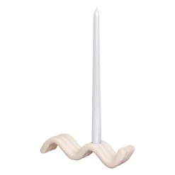 QUVIO Kandelaar golvend - Keramiek - Beige