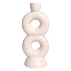 QUVIO Kandelaar infinity – Keramiek – Gebroken wit