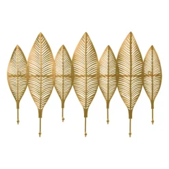 QUVIO Kapstok 7 veren en 7 haken - Metaal - Goud