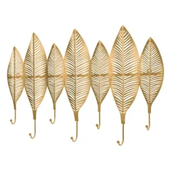 QUVIO Kapstok 7 veren en 7 haken - Metaal - Goud