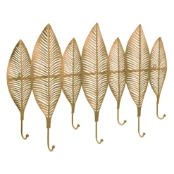 QUVIO Kapstok 7 veren en 7 haken - Metaal - Goud