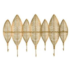 QUVIO Kapstok 7 veren en 7 haken - Metaal - Goud