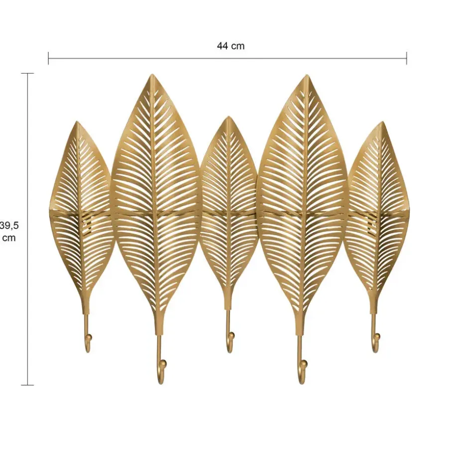 QUVIO Kapstok 5 veren metalen - Goud