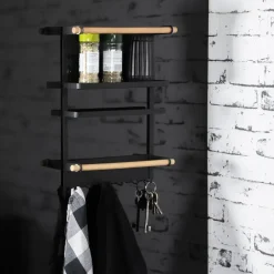 QUVIO Keukenrekje metaal met magneet - Zwart