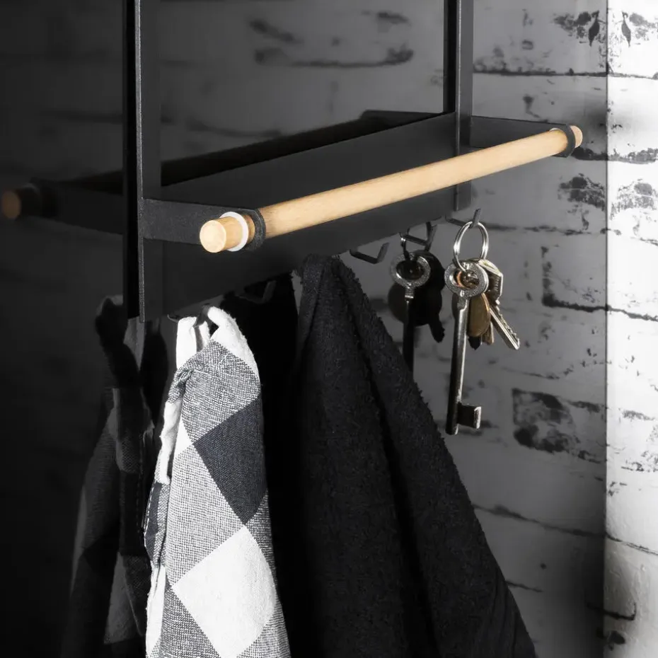 QUVIO Keukenrekje metaal met magneet - Zwart