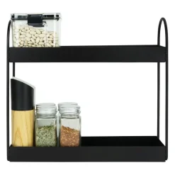 QUVIO Kruidenrek - 2 Laags - Metaal - Zwart
