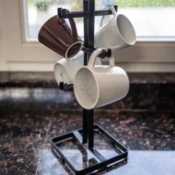 QUVIO Mokken houder - Metaal - Zwart