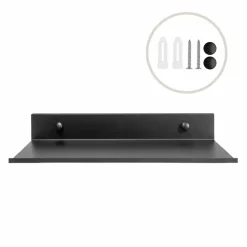 QUVIO Muur plank staal - Zwart