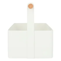 QUVIO Opbergbak met handvat - Metaal - Wit