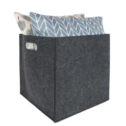 QUVIO Opbergbak vilt vierkant - Grijs