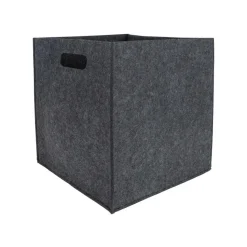 QUVIO Opbergbak vilt vierkant - Grijs