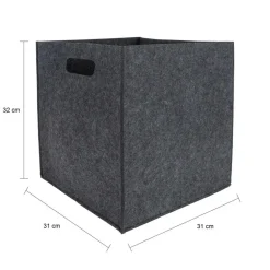 QUVIO Opbergbak vilt vierkant - Grijs