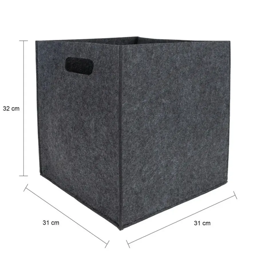 QUVIO Opbergbak vilt vierkant - Grijs