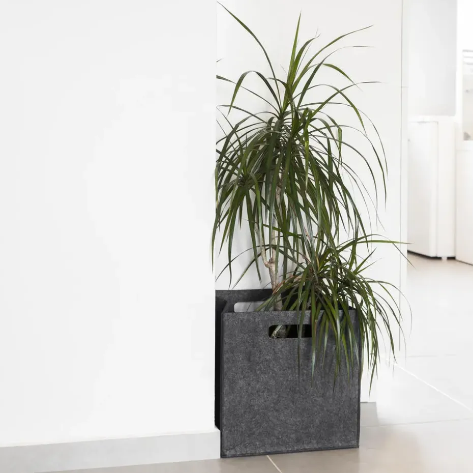 QUVIO Opbergbak vilt vierkant - Grijs